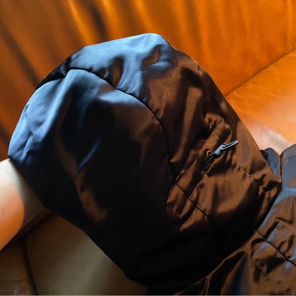 COS cropped hooded nylon crop jacket navy sleeve zip sporty luxe designer - Picture 10 of 15